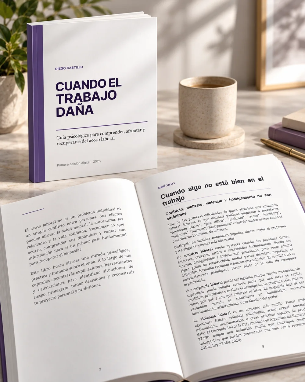 Vista del interior del libro Cuando el trabajo daña